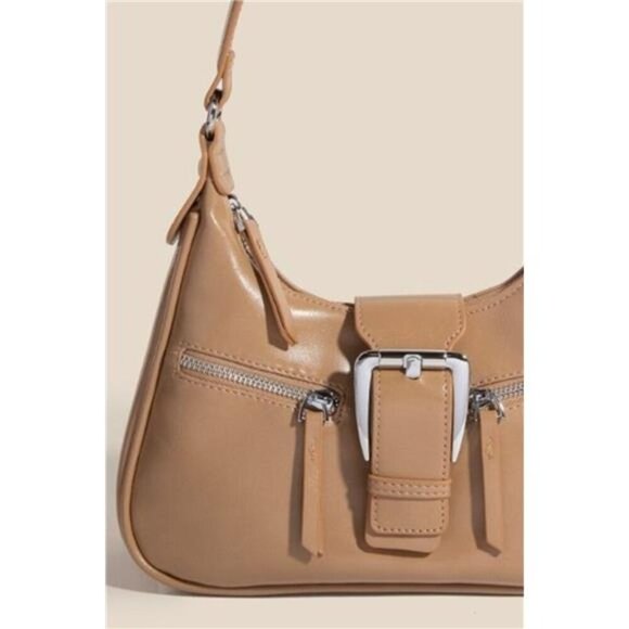 Fame Large Buckle Triple Zipper Hand Bag - Picture 2 of 3